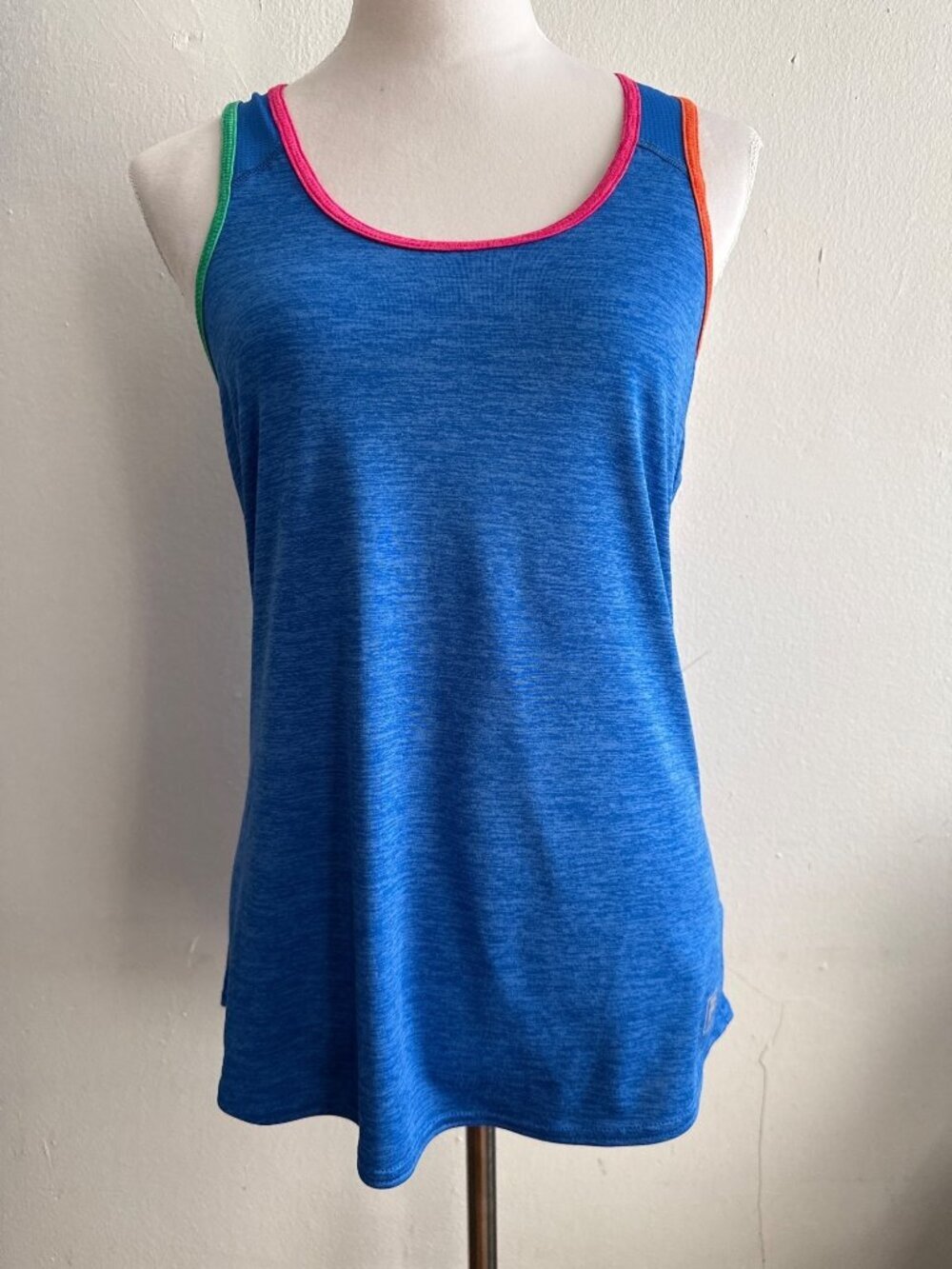Fila Sport Blue Athletic Racerback Tank with Orange Trim Size Medium